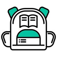 icono de mochila escolar sobre fondo transparente vector