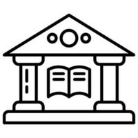 diseño de edificio de biblioteca con logo de libro en el medio vector