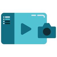 icono de cámara y reproductor de video vector