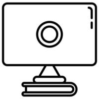 picture of a computer monitor on a pile of books vector