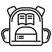 school bag icon on transparent background vector