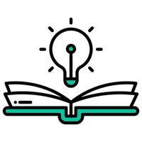 light up icon over open book vector