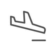 contorno de icono de aeropuerto y vector lineal.
