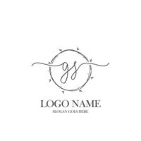 Initial GS beauty monogram and elegant logo design, handwriting logo of initial signature, wedding, fashion, floral and botanical with creative template. vector