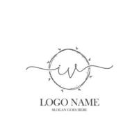 monograma de belleza inicial iv y diseño de logotipo elegante, logotipo de escritura a mano de firma inicial, boda, moda, floral y botánica con plantilla creativa. vector