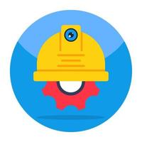 Avatar wearing hard hat, icon of labor vector