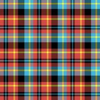 Seamless pattern in interesting bright red, yellow, black and blue colors for plaid, fabric, textile, clothes, tablecloth and other things. Vector image.