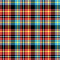 Seamless pattern in interesting bright red, yellow, black and blue colors for plaid, fabric, textile, clothes, tablecloth and other things. Vector image.