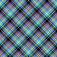 Seamless pattern in interesting bright violet, yellow, black and blue colors for plaid, fabric, textile, clothes, tablecloth and other things. Vector image. 2