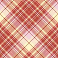 Seamless pattern in interesting red, light pink and yellow colors for plaid, fabric, textile, clothes, tablecloth and other things. Vector image. 2