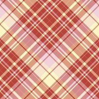 Seamless pattern in interesting red, light pink and yellow colors for plaid, fabric, textile, clothes, tablecloth and other things. Vector image. 2