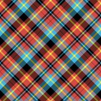 Seamless pattern in interesting bright red, yellow, black and blue colors for plaid, fabric, textile, clothes, tablecloth and other things. Vector image. 2