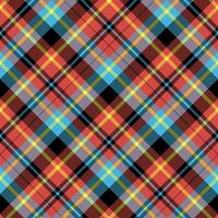 Seamless pattern in interesting bright red, yellow, black and blue colors for plaid, fabric, textile, clothes, tablecloth and other things. Vector image. 2