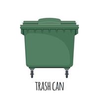 Street trash bin garbage icon in flat style isolated on white background. Vector illustration.