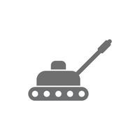 eps10 grey vector tank or panzer solid icon isolated on white background. Fighting machine or battle filled symbol in a simple flat trendy modern style for your website design, logo, and mobile app