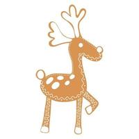 vector Christmas gingerbread in the form of a deer.