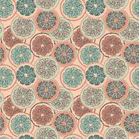 Seamless pattern with citrus fruit slices. Simple stylish vector illustration. Trendy modern print design. Orange,lemon.