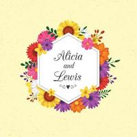 Wedding Floral Wreath vector