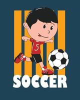 Boy Playing Soccer vector