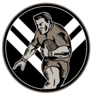 Rugby-Spieler, der Ball läuft png