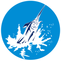 blauw marlijn zwaardvis jumping png
