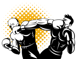 boxer connecting knockout punch png