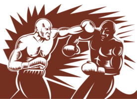 boxer connecting knockout punch png