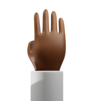 4 dedos hacia arriba con el pulgar hacia abajo 3d mano africana vista posterior png