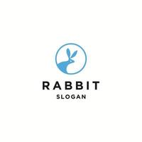 Rabbit logo icon flat design template vector