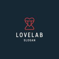 plantilla de diseño de icono de logotipo de laboratorio de amor vector