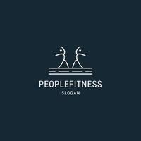 People fitness logo icon flat design template vector