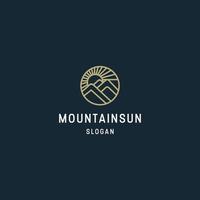 plantilla de diseño de icono de logotipo de sol de montaña vector