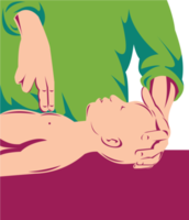 adult performing cpr on an infant child png