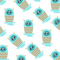 Cute monster cartoon character pattern suitable for wallpaper vector