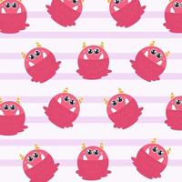 Cute monster cartoon character pattern suitable for wallpaper vector