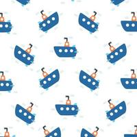 Ship character pattern suitable for wallpaper vector