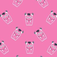 Cute monster cartoon character pattern suitable for wallpaper vector