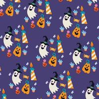 Collection of minimal Halloween patterns for wallpapers vector