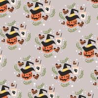 Collection of minimal Halloween patterns for wallpapers vector