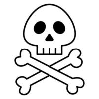 Skull and bones doodle icon vector