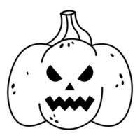Halloween pumpkin doodle icon vector
