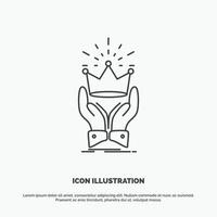 Crown. honor. king. market. royal Icon. Line vector gray symbol for UI and UX. website or mobile application