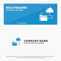 Cloud Folder Storage File SOlid Icon Website Banner and Business Logo Template vector