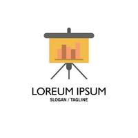 Presentation Blackboard PowerPoint Report Business Logo Template Flat Color vector