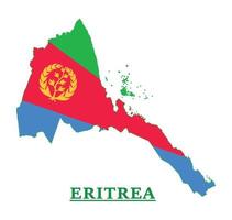 diseño del mapa de la bandera nacional de eritrea, ilustración de la bandera del país de eritrea dentro del mapa vector