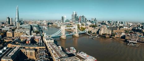 Aerial panoramic cityscape view of London and the River Thames photo