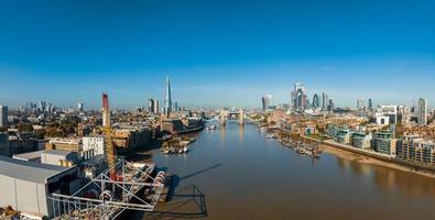 Aerial panoramic cityscape view of London and the River Thames photo