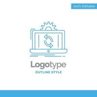 Blue Logo design for data. processing vector