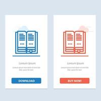 libro educación abierto azul y rojo descargar y comprar ahora plantilla de tarjeta de widget web vector