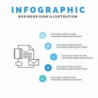 Branding Brand Business Company Identity Line icon with 5 steps presentation infographics Background vector